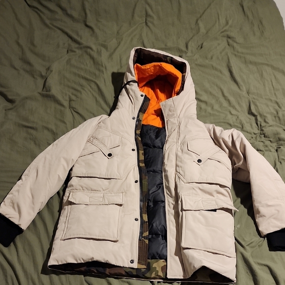 Men's Beige Hooded Jacket - Picture 1 of 1